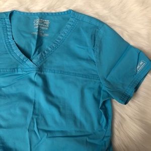 Cherokee Core Stretch Blue Scrub Top